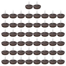 50Pcs Nail-On Furniture Glides 21mm Dia Chair Leg Floor Protectors Brown