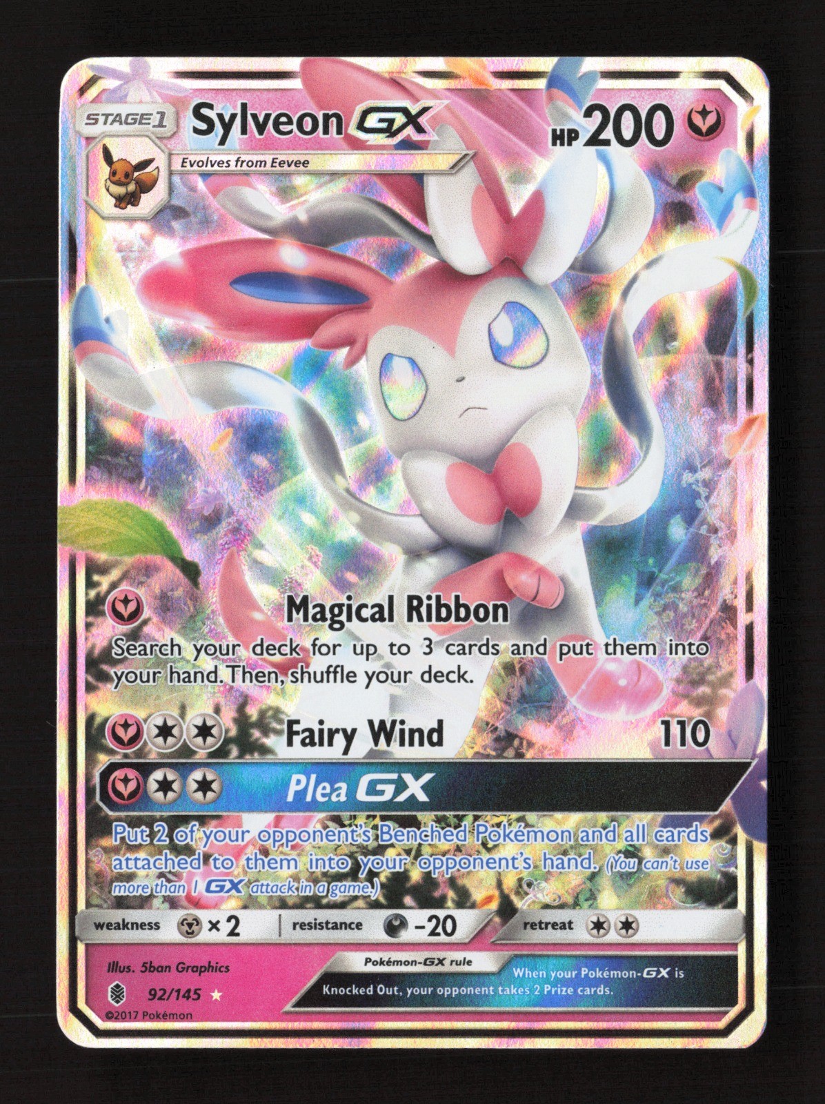 Sylveon GX 92/145 Holo SM - Guardians Rising MP Pokémon TCG