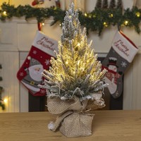 20 Led Weihnachtsbaum Tannenbaum Baum Warmweiß Timer Schneeoptik 45 Cm