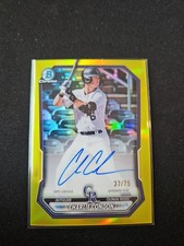 2026 Bowman Charlie Condon Chrome Prospect Auto Yellow Refractor #/75 Rockies