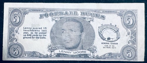 Lenny Moore #27 1962 Topps Bucks card