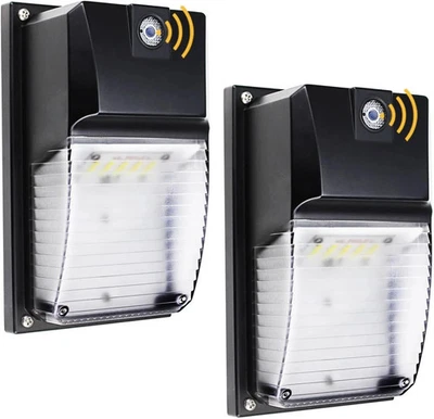 MEGACRAZE STORE LED Wall Pack Light with Photocell, Dusk to Dawn Outdoor Security Ligh 2 Pack...