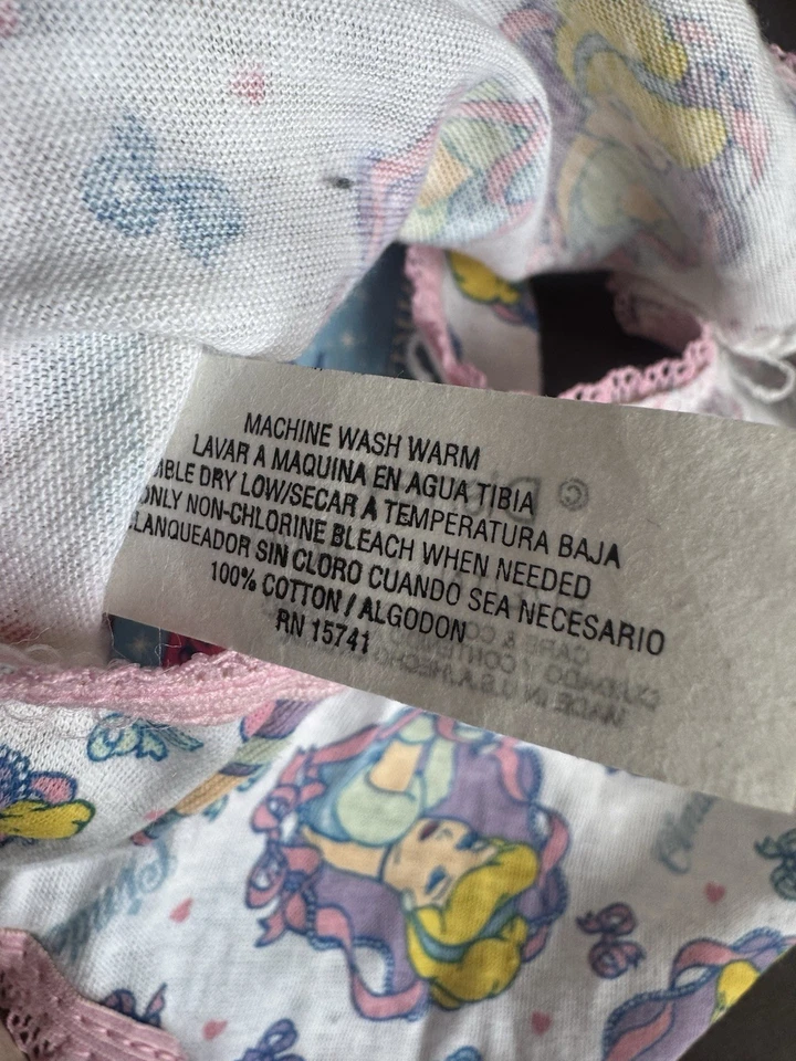 Vintage Disney Cinderella Girls 2 Pc Underwear Set Size S 4/6 Made in USA NWT - Image 4 of 4