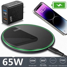 65W Wireless Fast Charger Charging Pad Dock For iPhone 17 Pro Max 16e 15 14 13