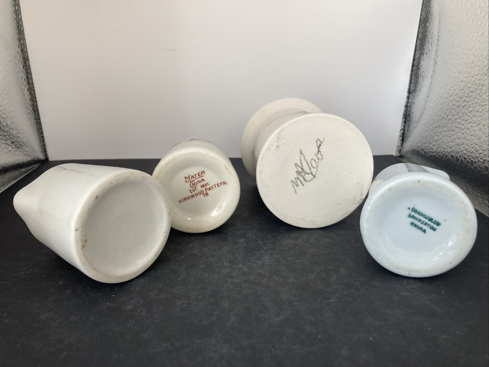 Vintage Individual Chunky White Ironstone Creamers Restaurant Ware Set