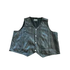 Men’s FMC Leather Vest Concealed Carry Pockets 7XL Outer shell Leather