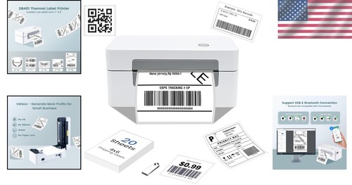 Versatile 4x6 Shipping Label Printer - Bluetooth & USB for Small Business Needs - Picture 2 of 9