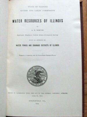 1914 BOOK WATER RESOURCES ILLINOIS RIVERS AND LAKES COMMISSION RAINFALL  MAP