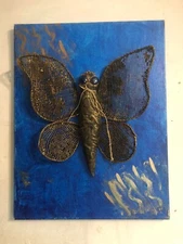 Картина Метелик 3D Полотно на підрамнику Акрил Шкіра стім панк 14/18 дюймів