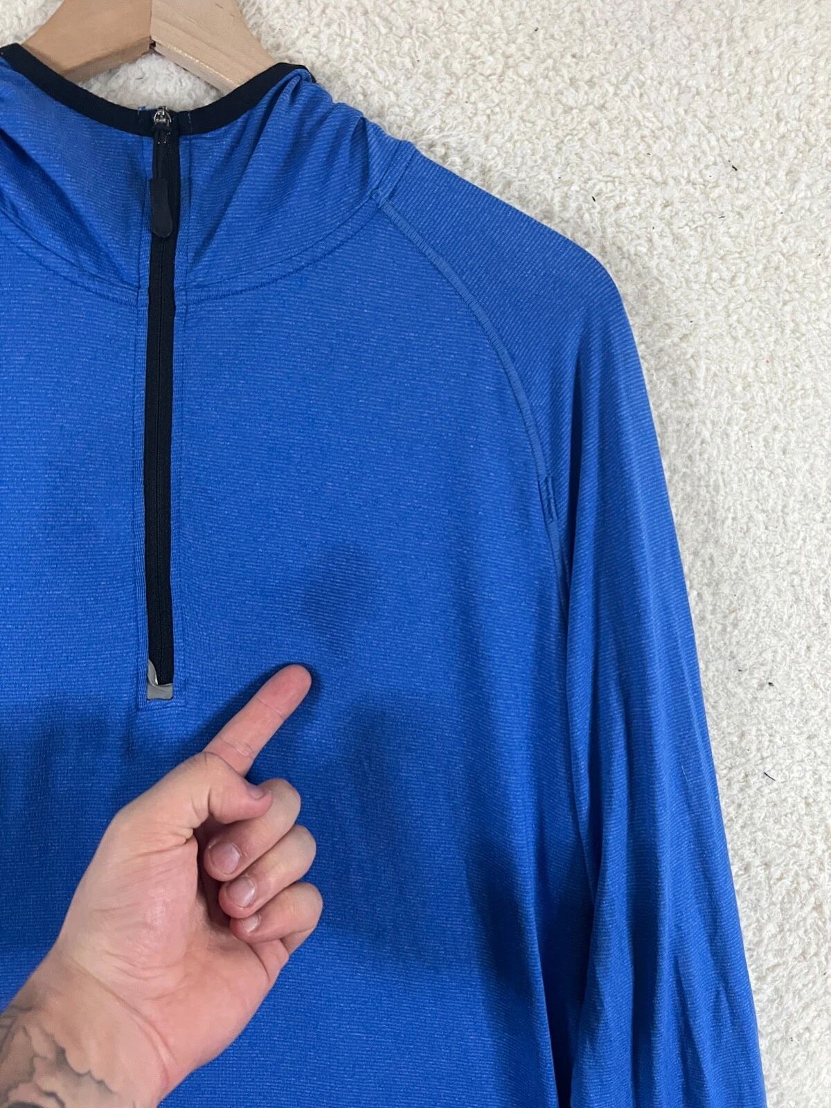 prana 1/4 zip pullover polyester lightweight breathable hoodie