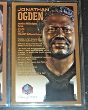 2013 CLASS ~ HALL OF FAME BUST CARD #D/150 JONATHAN OGDEN UCLA BALTIMORE RAVENS
