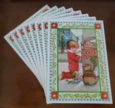 8 Paper Magic Group Christmas Cards, child saying prayers, design by Garris