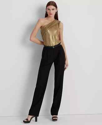 LAUREN RALPH LAUREN Women Foil-Print Jersey One-Shoulder Top