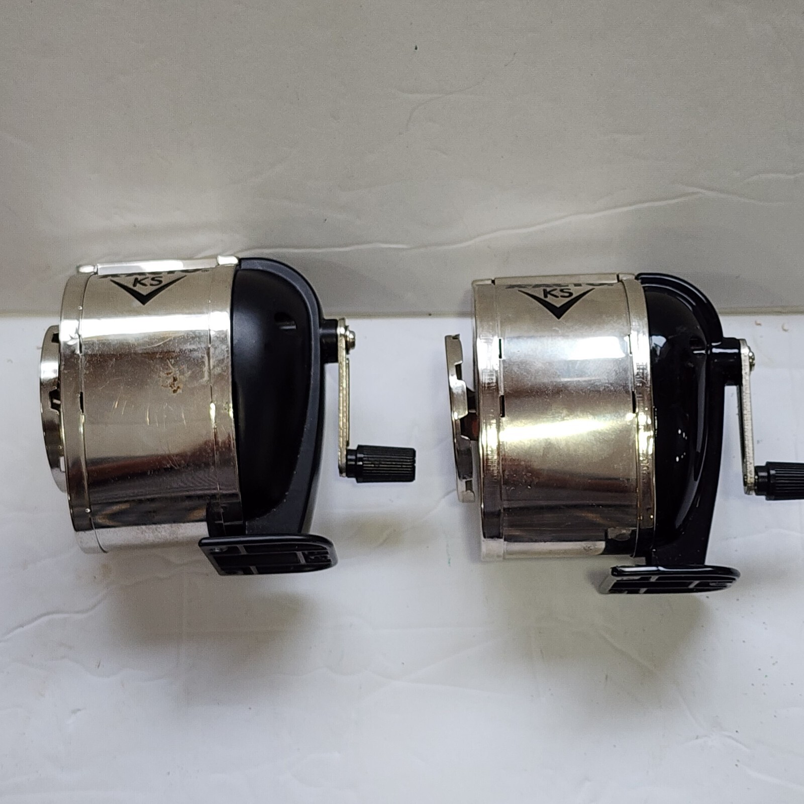 X-acto KS Wall Mount pencil Sharpener Lot of 2 Metal crank mechanical GUC