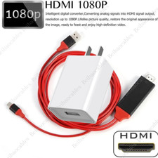 For iPhone 14 13 12 11 Pro XR 8 HDMI Mirroring AV Cable Phone to TV HDTV Adapter