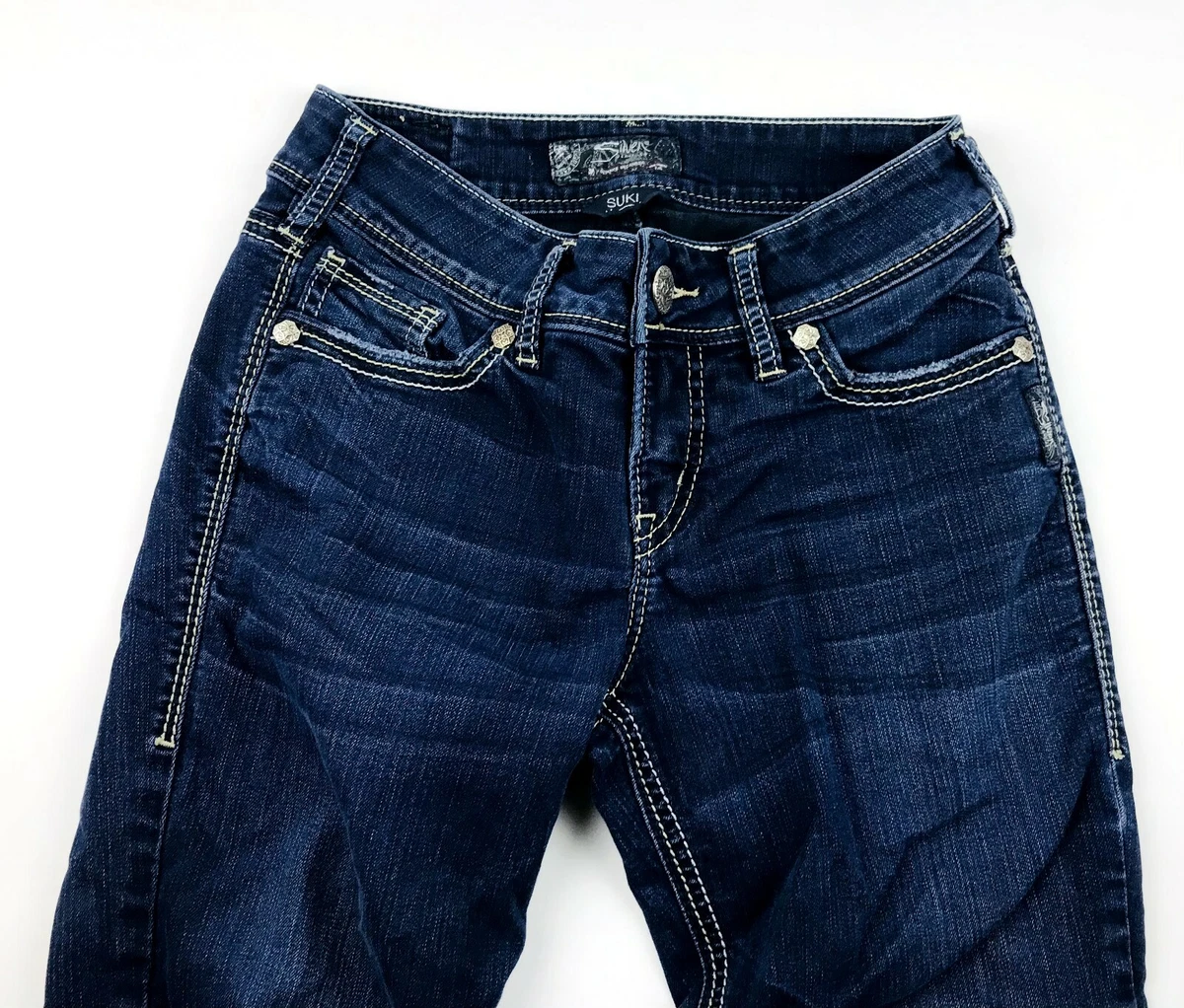 Silver Jeans Suki Mid Slim Boot Stretch Jeans For Women 26X33 Blue