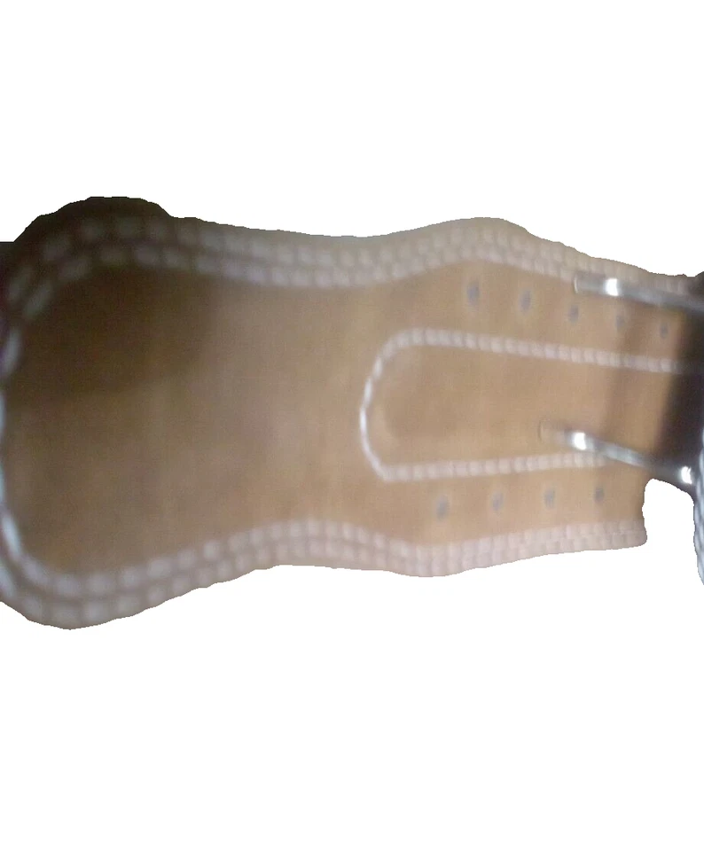 Cinturón de levantamiento de pesas 100 % cuero genuino - tamaño mediano para gimnasio y levantamiento de pesas Foto 3 de 4