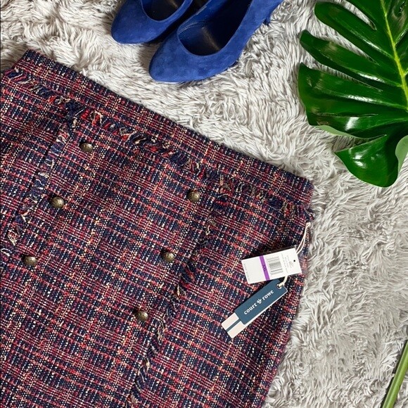 FILA Nwt court & rowe preppy tweed belle noel skirt XL