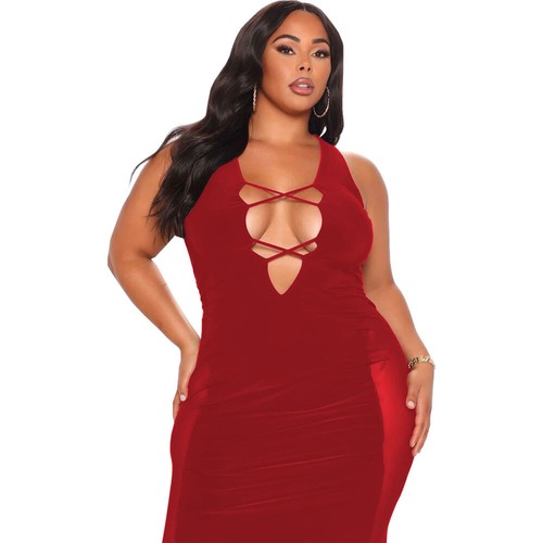 Plus Size Sexy Women Hollow Out Bodycon 