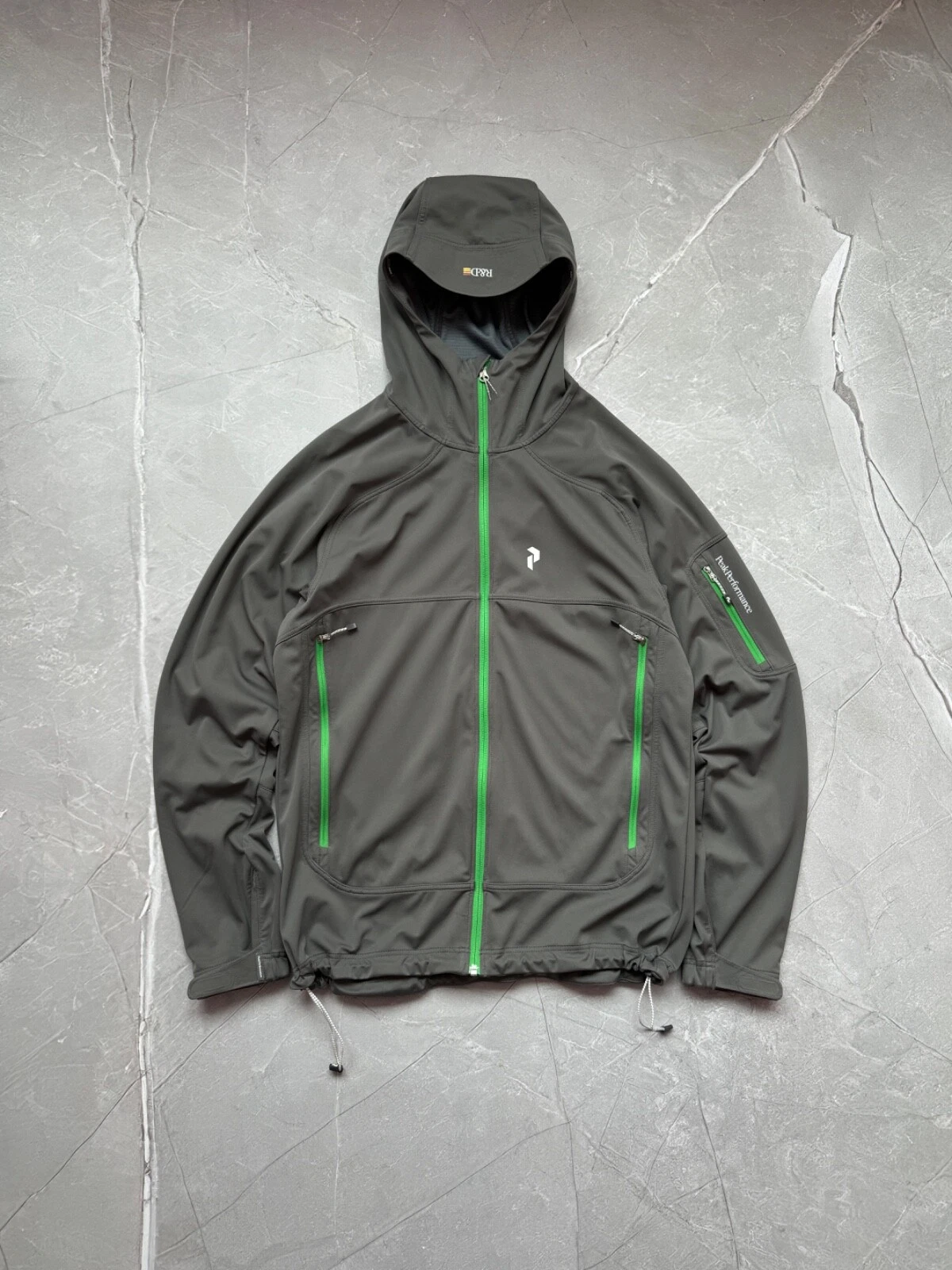 Peak Perfomance Soft Shell Hooded Zip Jacket Size L Men's