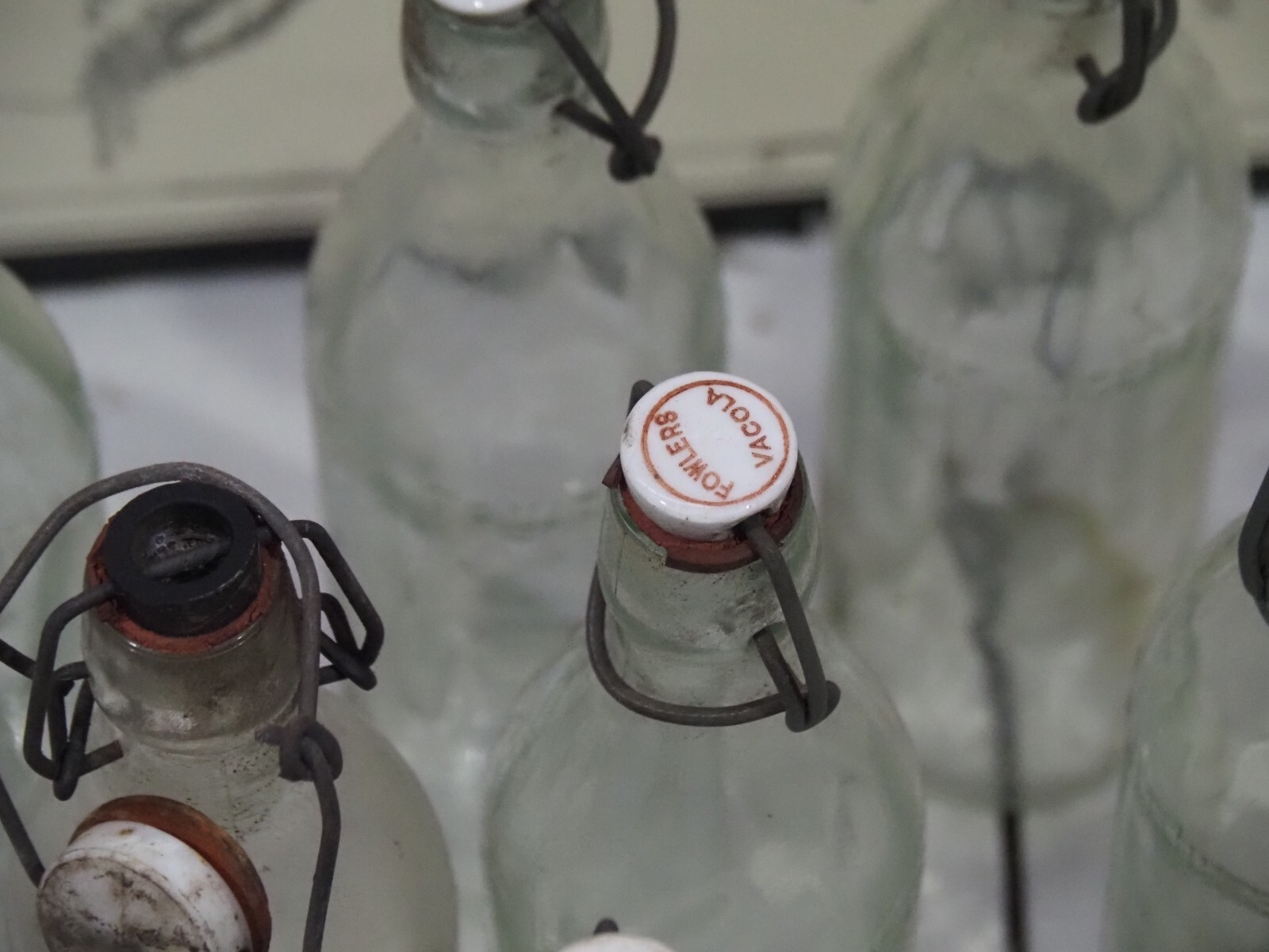 Set of 12 Vintage Fowlers Vacola Old Fruit Juice Bottles Ceramic