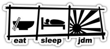 Eat Sleep Jdm Symbols Sticker Car Bumper Decal  - 3 5 6 Or 8