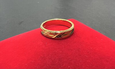 24K Yellow Gold Flat Shape Unisex Design Ring | eBay
