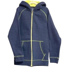 TEK GEAR Hoodie Sweatshirt Boys Size S Full Zip Blue Yellow Long Sleeve