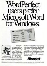 1992 Microsoft Word Computer Software Vintage Print Ad Computing Ephemera