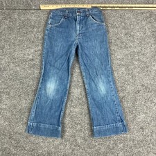 Wrangler Jeans Kids Size 10 Blue Vintage USA Flared Cuffed Denim