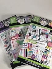 The Happy Planner 3 Sticker Books Sheets Lot  OVER 2500 STICKERS NEW Gold Star