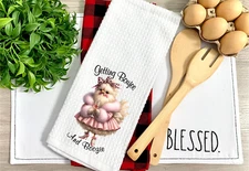 Getting Boujee, Waffle Weave Dish/Tea Towel, Micro Fiber, 16x24" (T60)