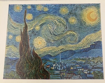VINCENT VAN GOGH'S STARRY NIGHT REPRINT 4x6 GLOSSY PRINTED POSTCARD