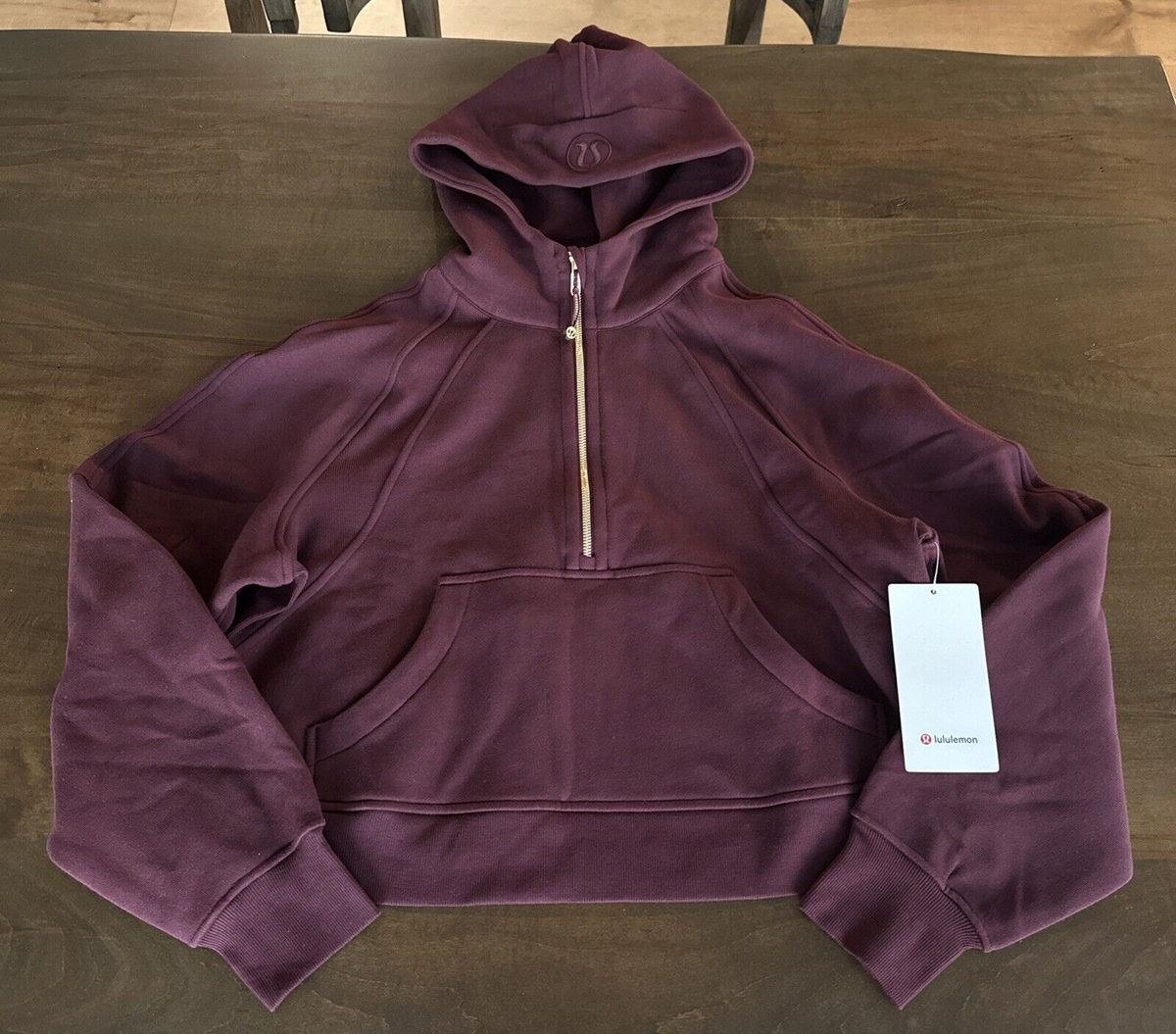 Lululemon Scuba Oversized Half Zip Hoodie M/L Garnet / Gold