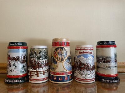 1990s Budweiser Holiday Stein Collector Series Anheuser Busch