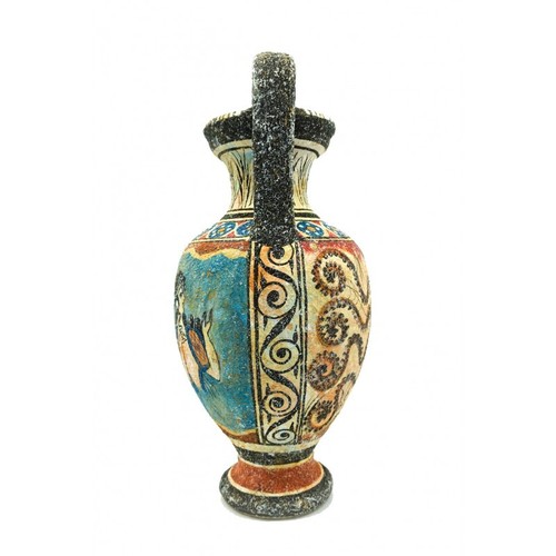 Ladies in Blue Ancient Greek Minoan Amphora Ceramic Handmade Pottery 11.42 in - Picture 2 of 3