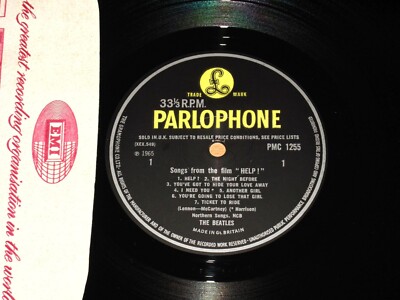 英LP Beatles Help! PMC1255 PARLOPHONE /00260 The Beatles LP - Help! / 1968 UK Parlophone Mono PMC 1255