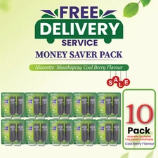 10 x Nicorette Mouthspray Quickmist Berry 1mg 13.2ml X 2ct-FREE SHIP