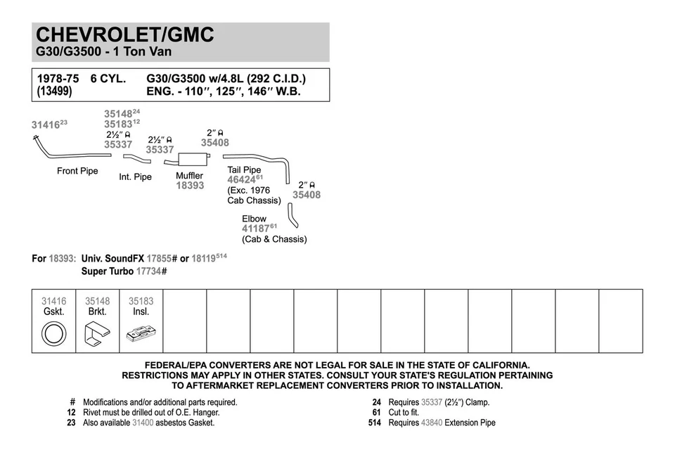 For Chevy Camaro 75-81 Walker 35183 Steel-Rubber Silver-Black Exhaust Hanger Foto 4 de 4