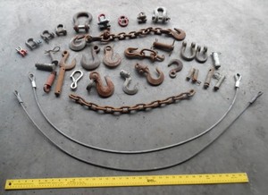 34 PC RIGGING CLEVIS Crosby Tow Hooks Chain Lifting Swaged End Wire Cable & Pins