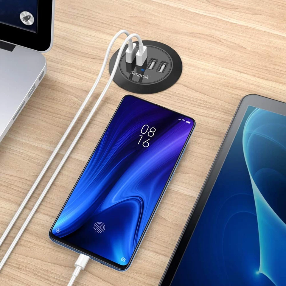 Cargador de escritorio USB de 30 W y 4 puertos estación de carga de escritorio se monta en el 2,0"/2,4"... Foto 3 de 4