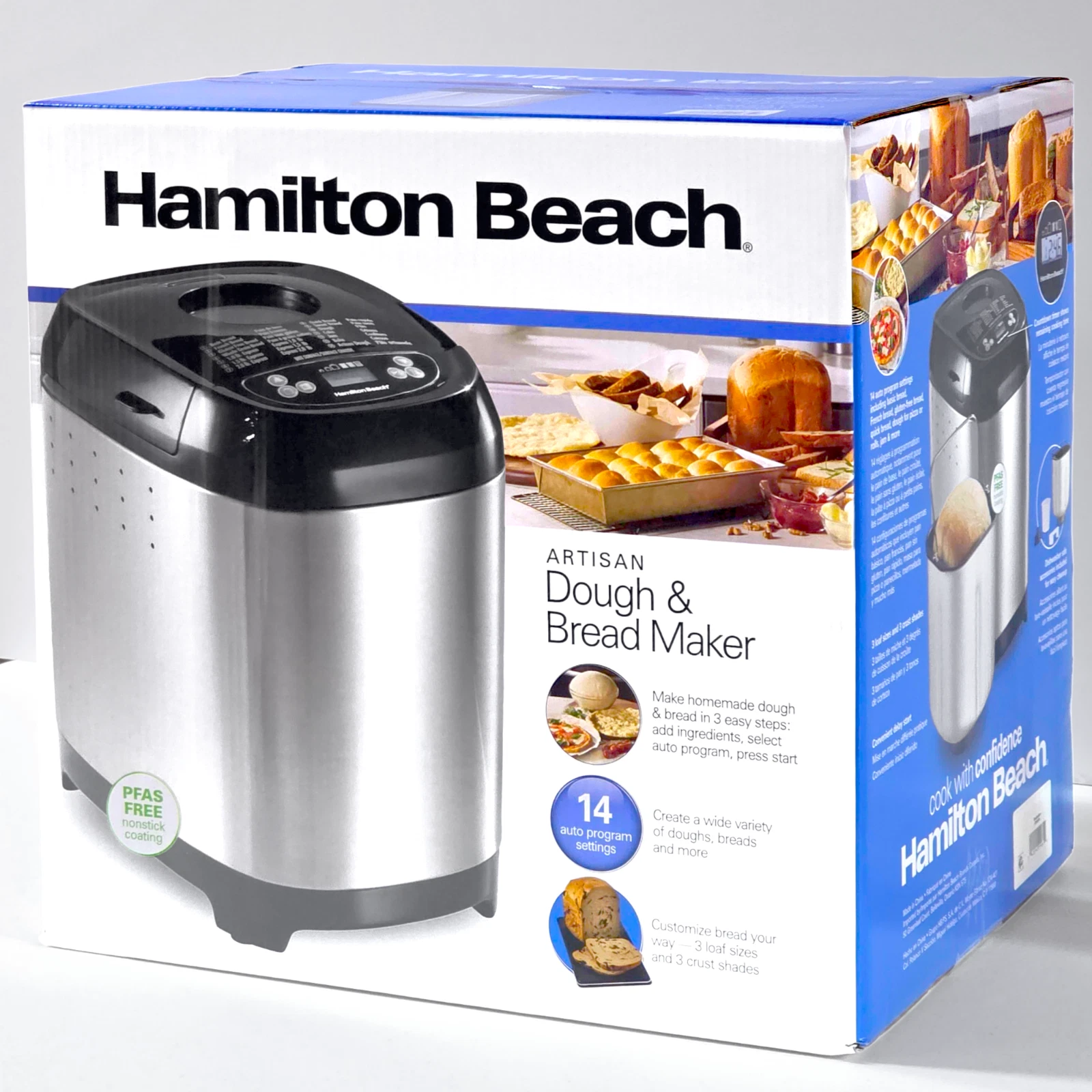 Hamilton Beach Digital Bread Maker 2lb Artisan 14 Settings Stainless Steel NEW
Opens in a new window