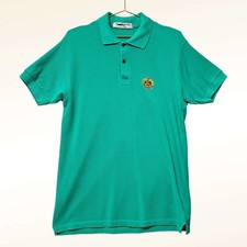 Vintage Burberry Mens Short Sleeve Polo Shirt Size Small Green Cotton Pique