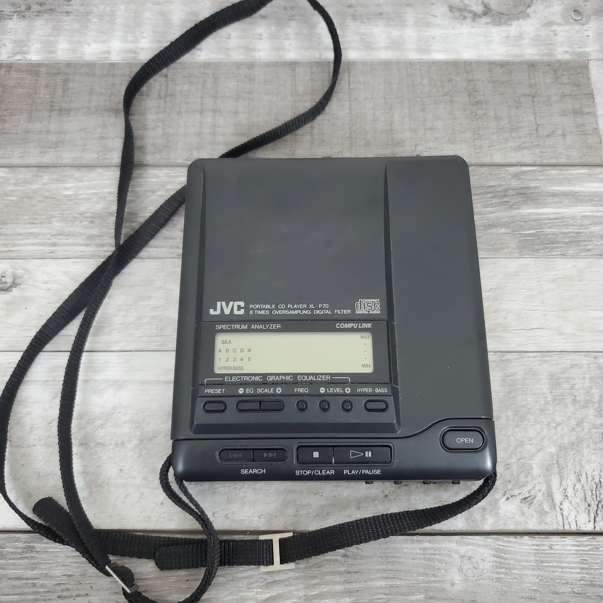 JVC Portable CD Player XL-P70 Black 1991 Vintage TESTED AND