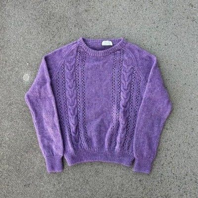Vintage 80s Options Austin Reed 80% Mohair Sweater Size Medium Fuzzy Fisherman