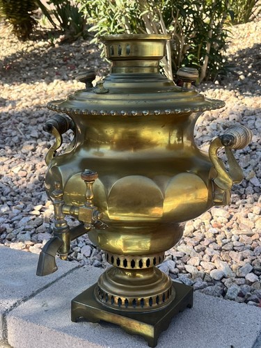 Antiguo SAMOVAR por MEDVEDEV Tula Rusia Circa 1840 Latón Fino - Imagen 15 de 18