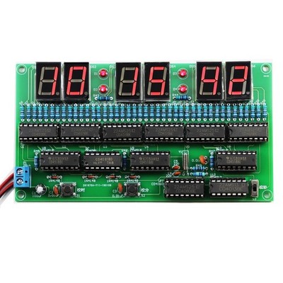 DIY Electronic Clock kit 6 bit Digital Circuit Clock Soldering kit Skill Cont...