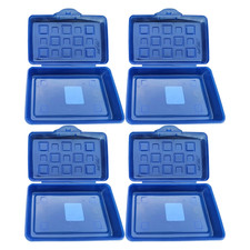 Sterilite Pencil Box Blue Plastic School Supply Storage Case Pack of 4