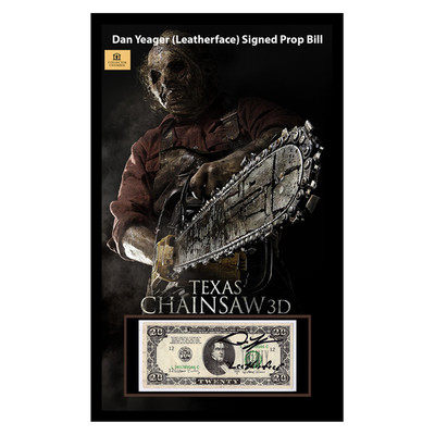 Texas Chainsaw 3D Leatherface Signed Prop Bill $20, RARE Dan Yeager W/COA, READ