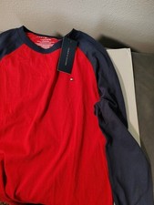 Tommy Hilfiger Boys T-shirt Longsleeve Red/Blue. New With Tags. 14-16 Lrg